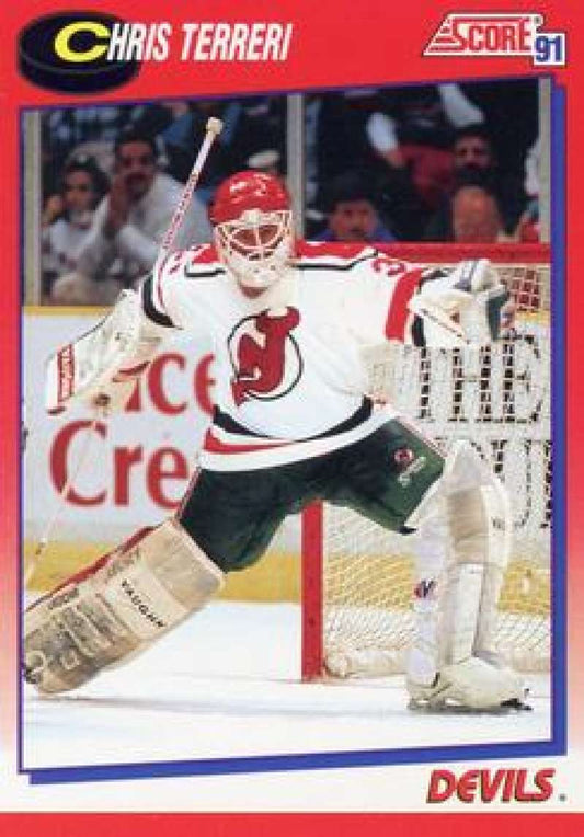 1991-92 Score Canadian Bilingual #151 Chris Terreri  New Jersey Devils  Image 1