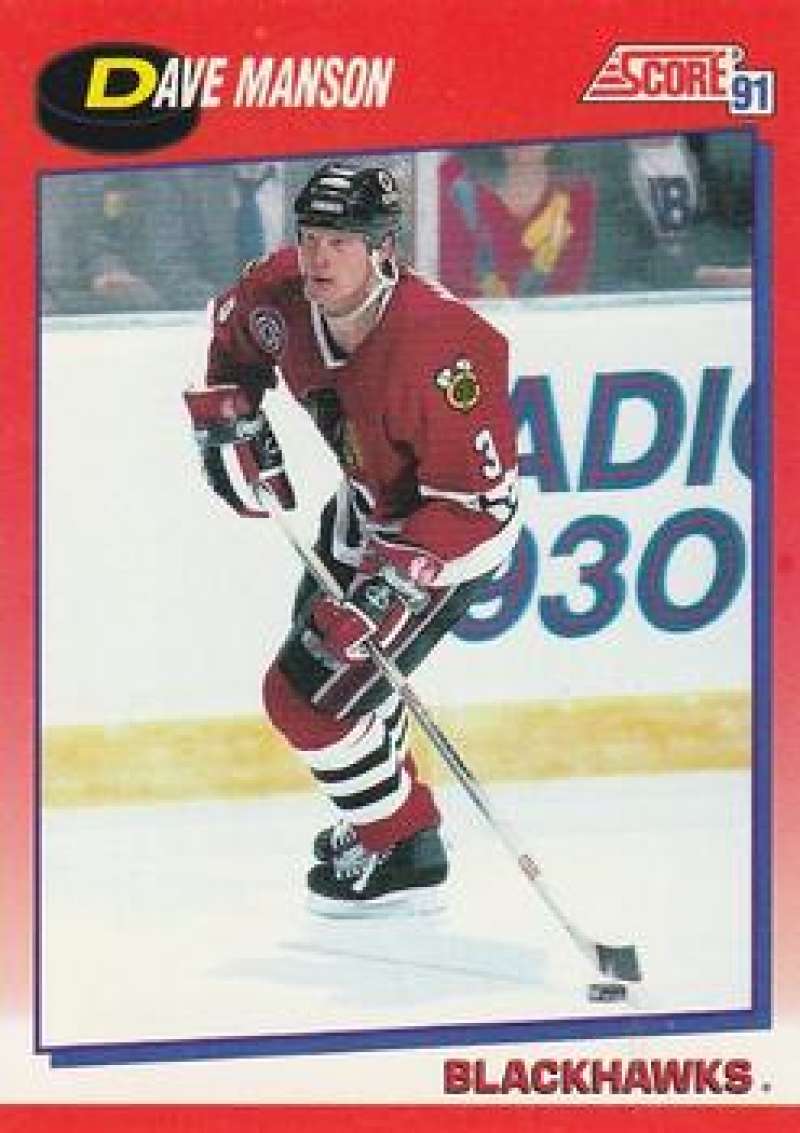 1991-92 Score Canadian Bilingual #152 Dave Manson Chicago Blackhawks Image 1