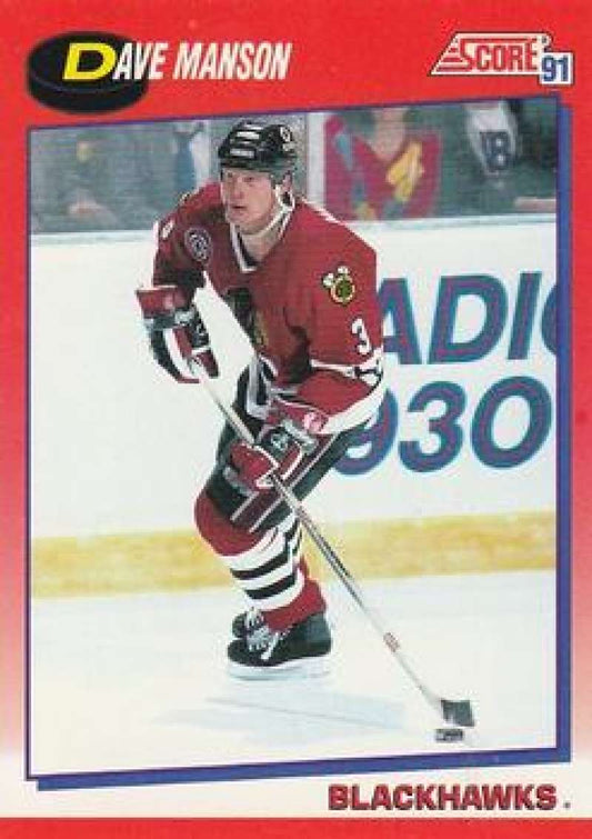 1991-92 Score Canadian Bilingual #152 Dave Manson  Chicago Blackhawks  Image 1
