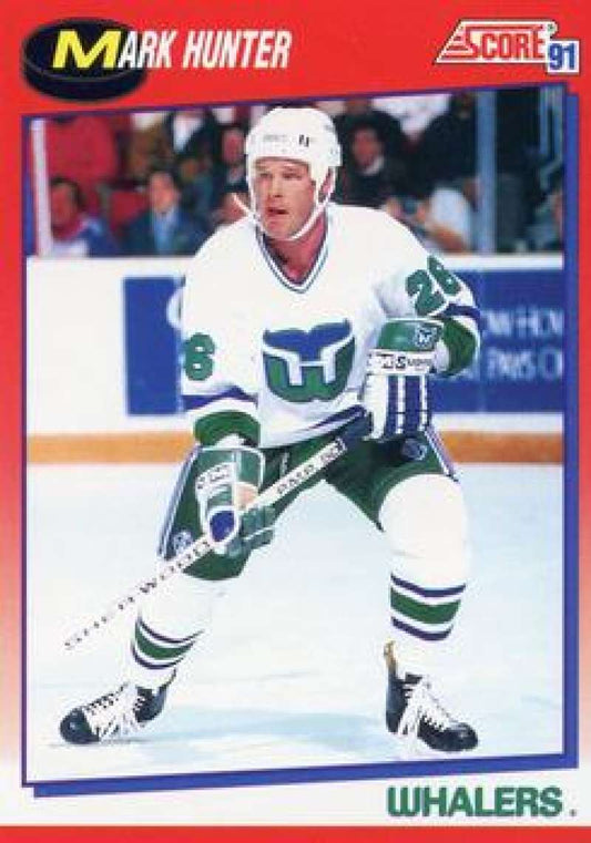 1991-92 Score Canadian Bilingual #156 Mark Hunter  Hartford Whalers  Image 1