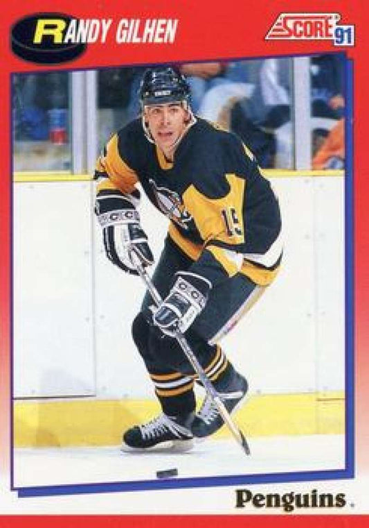 1991-92 Score Canadian Bilingual #157 Randy Gilhen  Pittsburgh Penguins  Image 1
