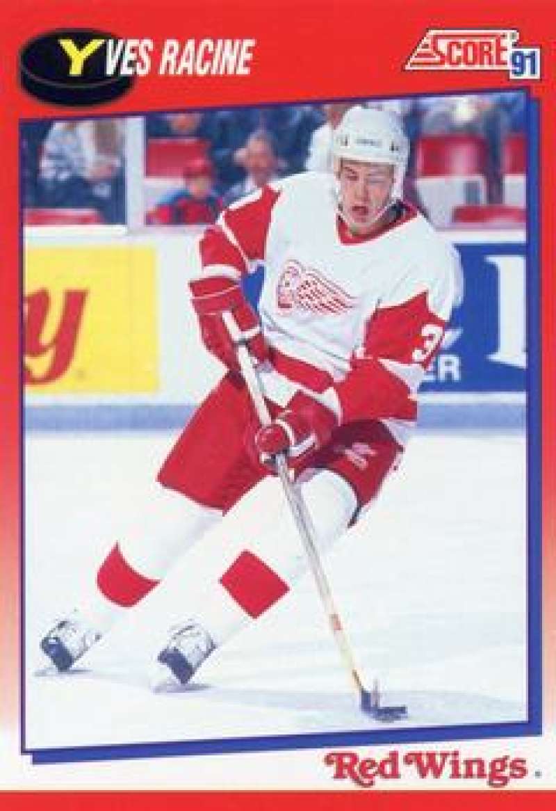 1991-92 Score Canadian Bilingual #158 Yves Racine Detroit Red Wings Image 1