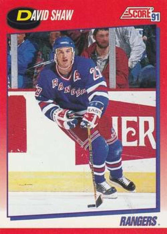 1991-92 Score Canadian Bilingual #161 David Shaw  New York Rangers  Image 1