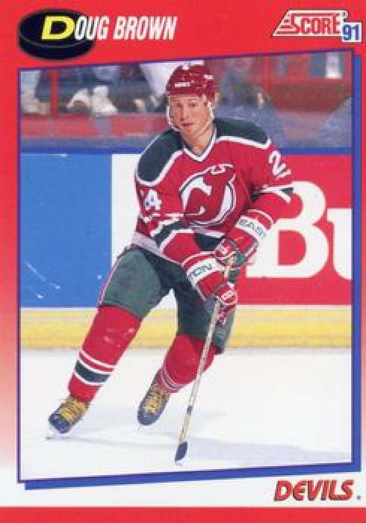 1991-92 Score Canadian Bilingual #163 Doug Brown  New Jersey Devils  Image 1