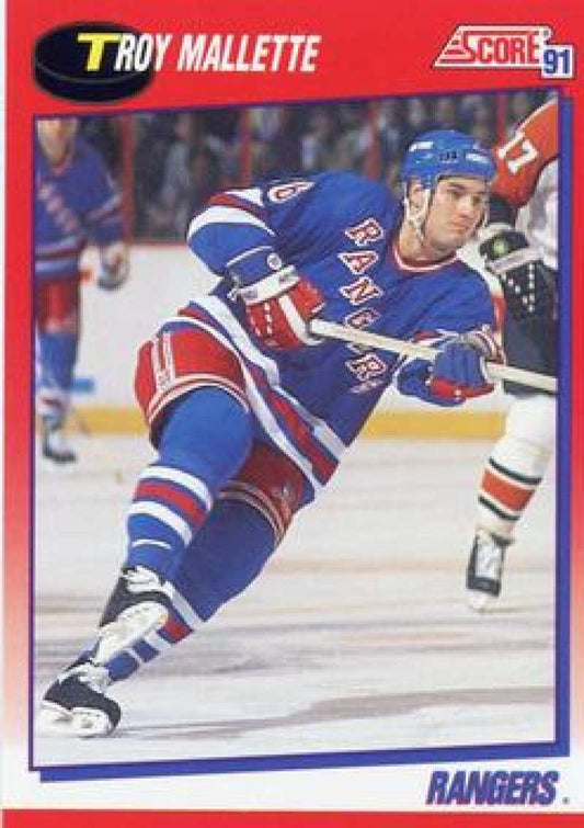 1991-92 Score Canadian Bilingual #178 Troy Mallette  New York Rangers  Image 1