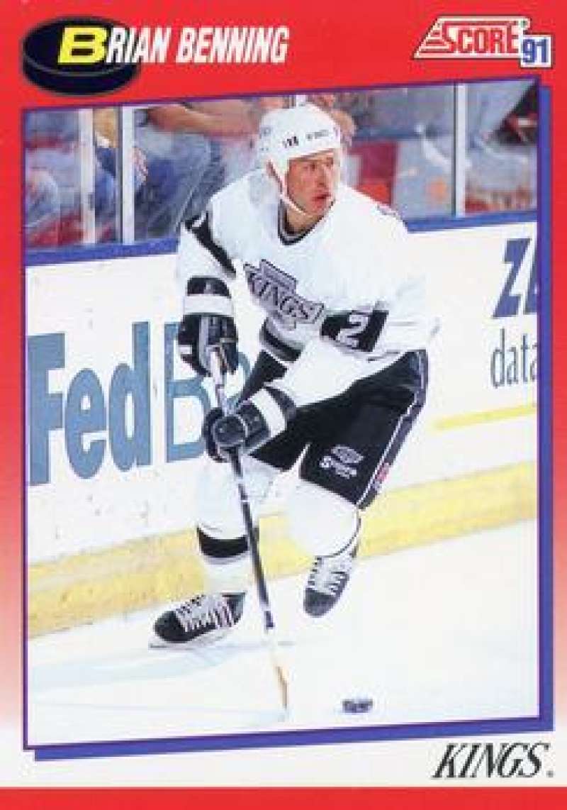 1991-92 Score Canadian Bilingual #186 Brian Benning Los Angeles Kings Image 1
