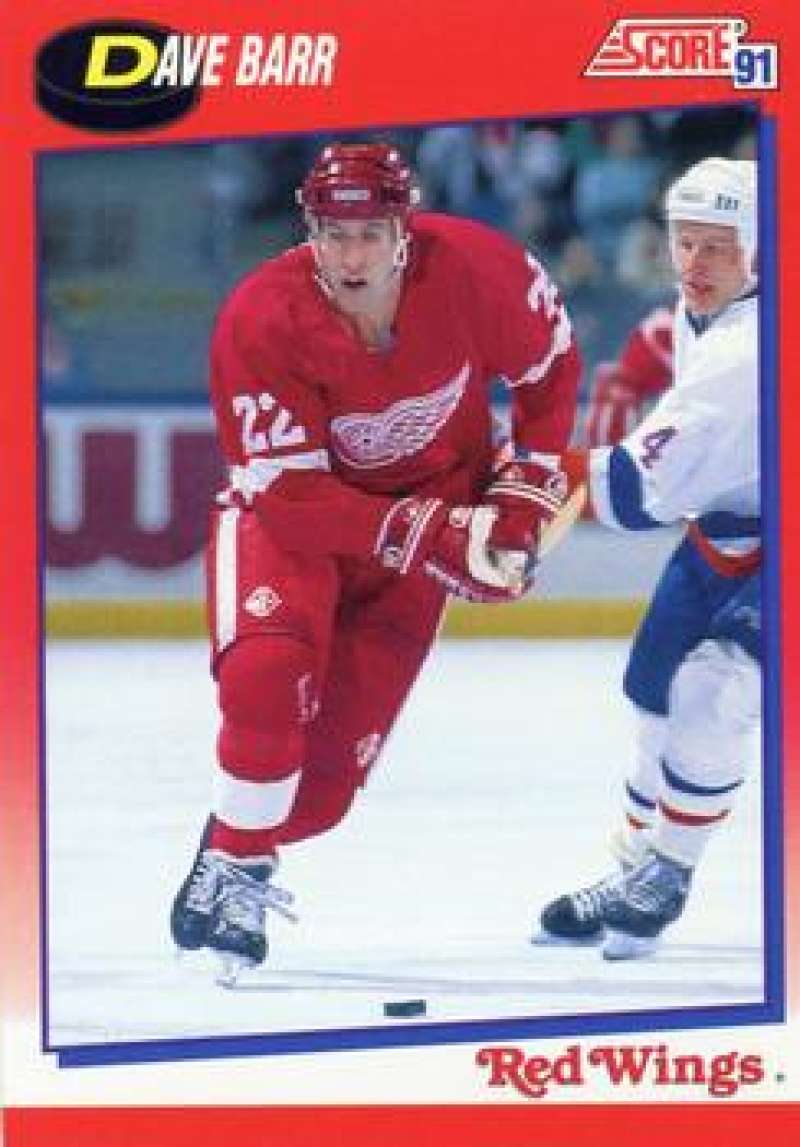 1991-92 Score Canadian Bilingual #187 Dave Barr Detroit Red Wings Image 1