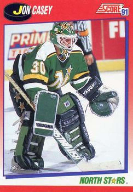 1991-92 Score Canadian Bilingual #191 Jon Casey  Minnesota North Stars  Image 1