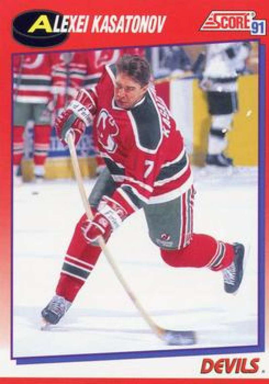 1991-92 Score Canadian Bilingual #194 Alexei Kasatonov  New Jersey Devils  Image 1