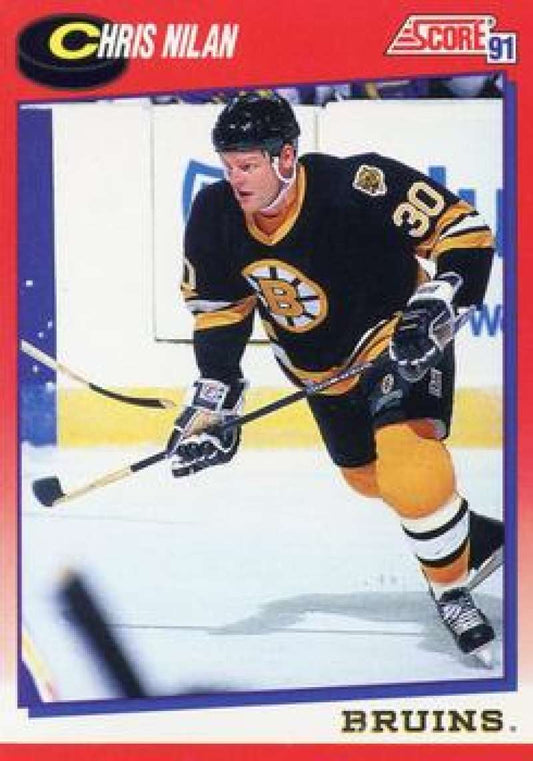 1991-92 Score Canadian Bilingual #197 Chris Nilan  Boston Bruins  Image 1