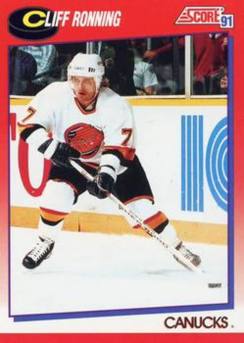 1991-92 Score Canadian Bilingual #212 Cliff Ronning Vancouver Canucks Image 1