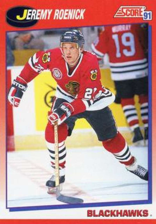1991-92 Score Canadian Bilingual #220 Jeremy Roenick  Chicago Blackhawks  Image 1