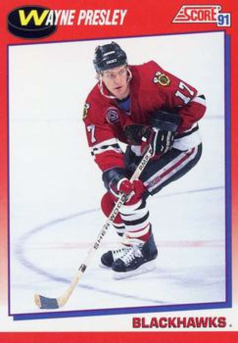 1991-92 Score Canadian Bilingual #221 Wayne Presley Chicago Blackhawks Image 1