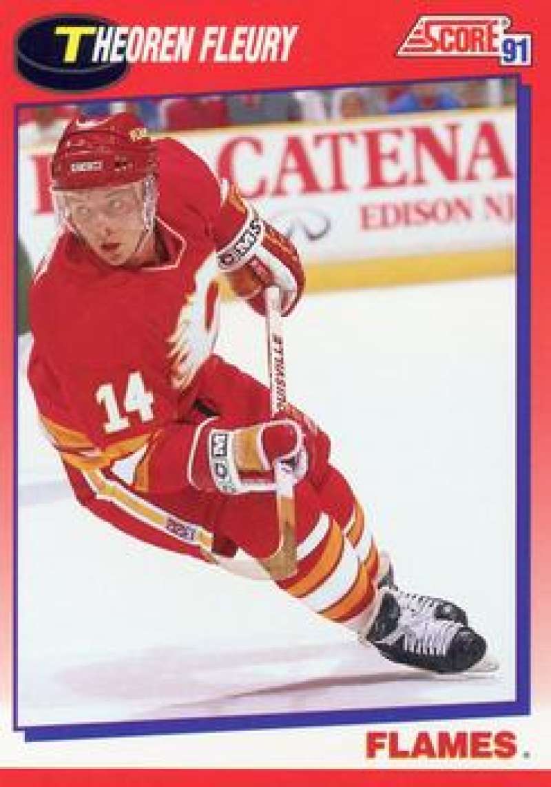1991-92 Score Canadian Bilingual #226 Theo Fleury Calgary Flames Image 1
