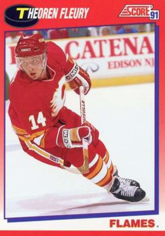 1991-92 Score Canadian Bilingual #226 Theo Fleury  Calgary Flames  Image 1