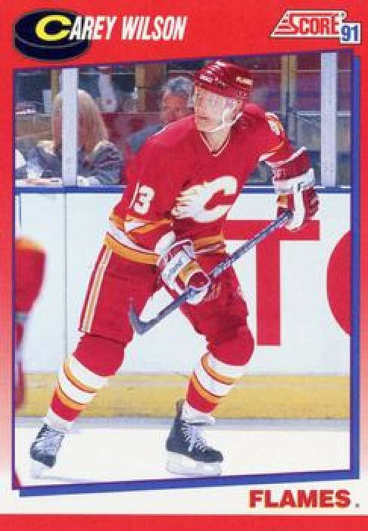 1991-92 Score Canadian Bilingual #227 Carey Wilson  Calgary Flames  Image 1