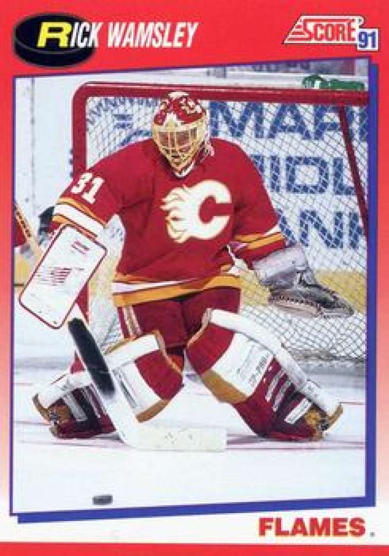 1991-92 Score Canadian Bilingual #232 Rick Wamsley Calgary Flames Image 1