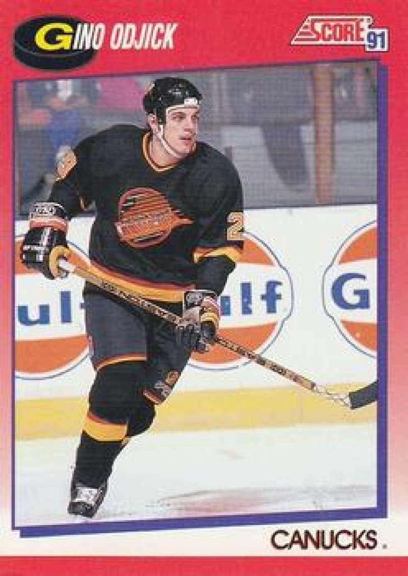 1991-92 Score Canadian Bilingual #237 Gino Odjick Vancouver Canucks Image 1