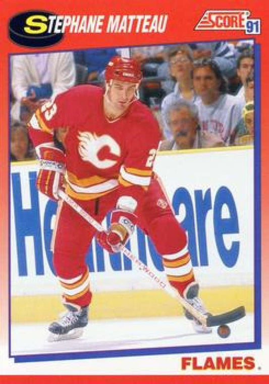 1991-92 Score Canadian Bilingual #242 Stephane Matteau  Calgary Flames  Image 1