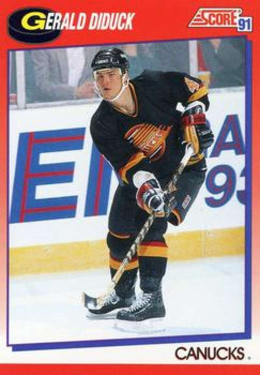 1991-92 Score Canadian Bilingual #243 Gerald Diduck  Vancouver Canucks  Image 1