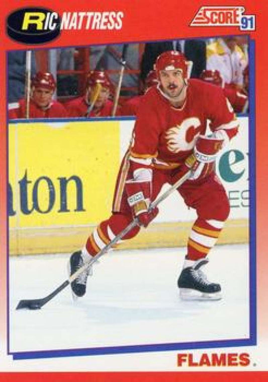 1991-92 Score Canadian Bilingual #249 Ric Nattress  Calgary Flames  Image 1