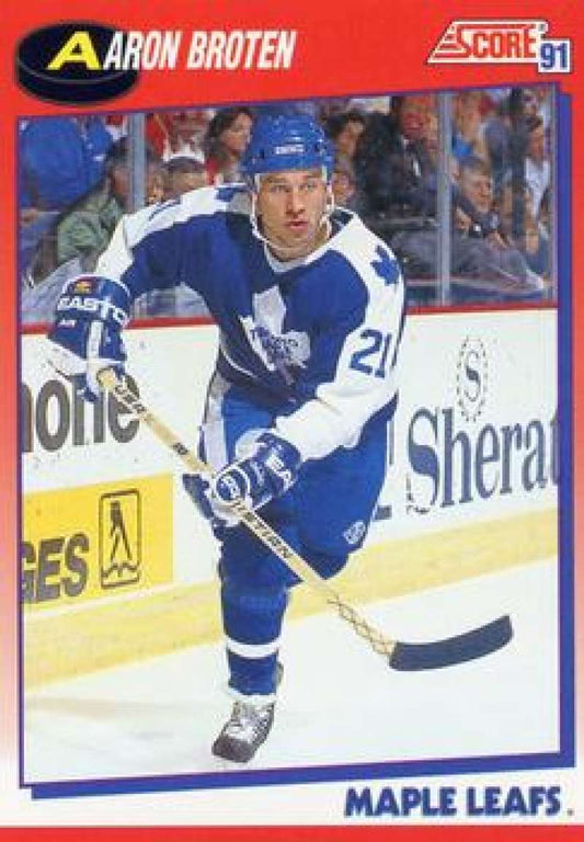 1991-92 Score Canadian Bilingual #250 Aaron Broten  Toronto Maple Leafs  Image 1