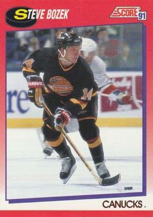 1991-92 Score Canadian Bilingual #252 Steve Bozek  Vancouver Canucks  Image 1