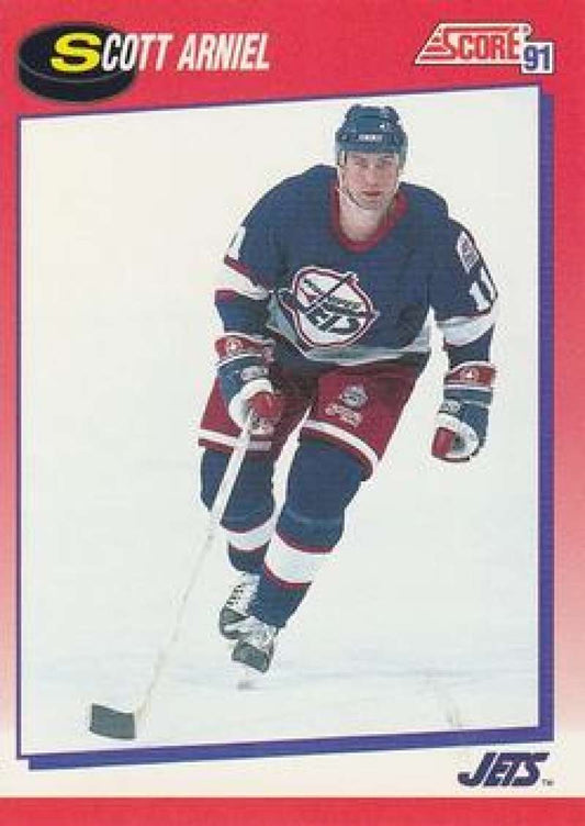 1991-92 Score Canadian Bilingual #256 Scott Arniel  Winnipeg Jets  Image 1