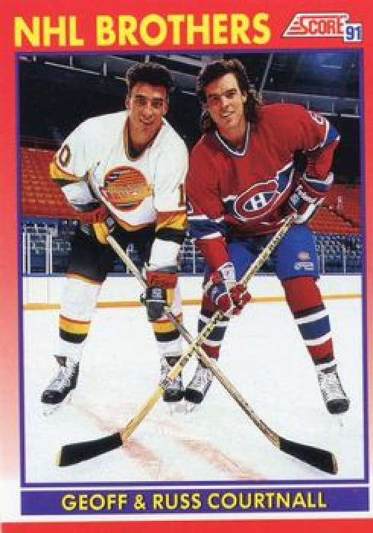 1991-92 Score Canadian Bilingual #270 Geoff Courtnall/Russ Courtnall Canucks  Image 1
