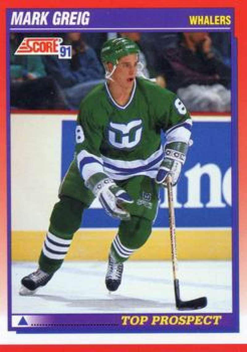 1991-92 Score Canadian Bilingual #273 Mark Greig TP Hartford Whalers Image 1