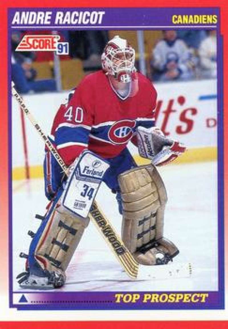1991-92 Score Canadian Bilingual #285 Andre Racicot RC Rookie Canadiens Image 1