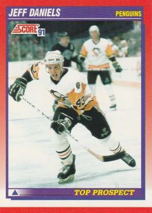 1991-92 Score Canadian Bilingual #290 Jeff Daniels TP  RC Rookie Penguins  Image 1