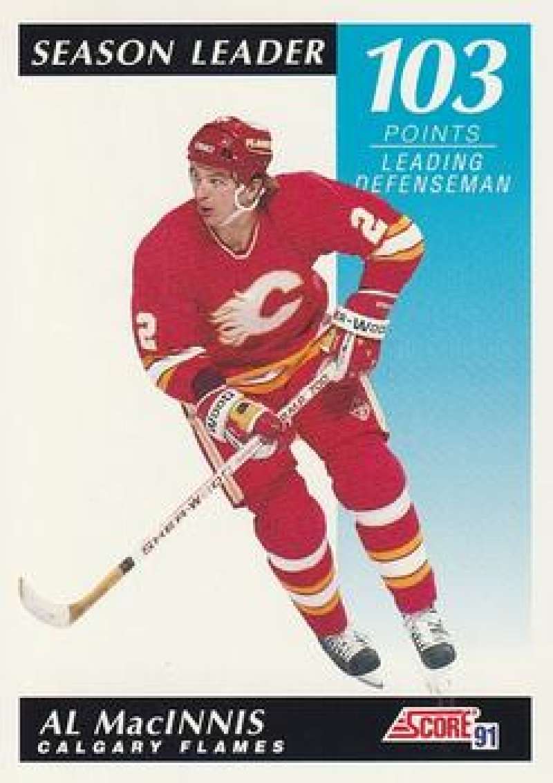 1991-92 Score Canadian Bilingual #299 Al MacInnis SL Calgary Flames Image 1
