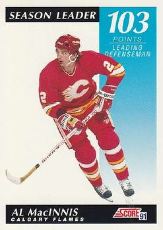 1991-92 Score Canadian Bilingual #299 Al MacInnis SL  Calgary Flames  Image 1