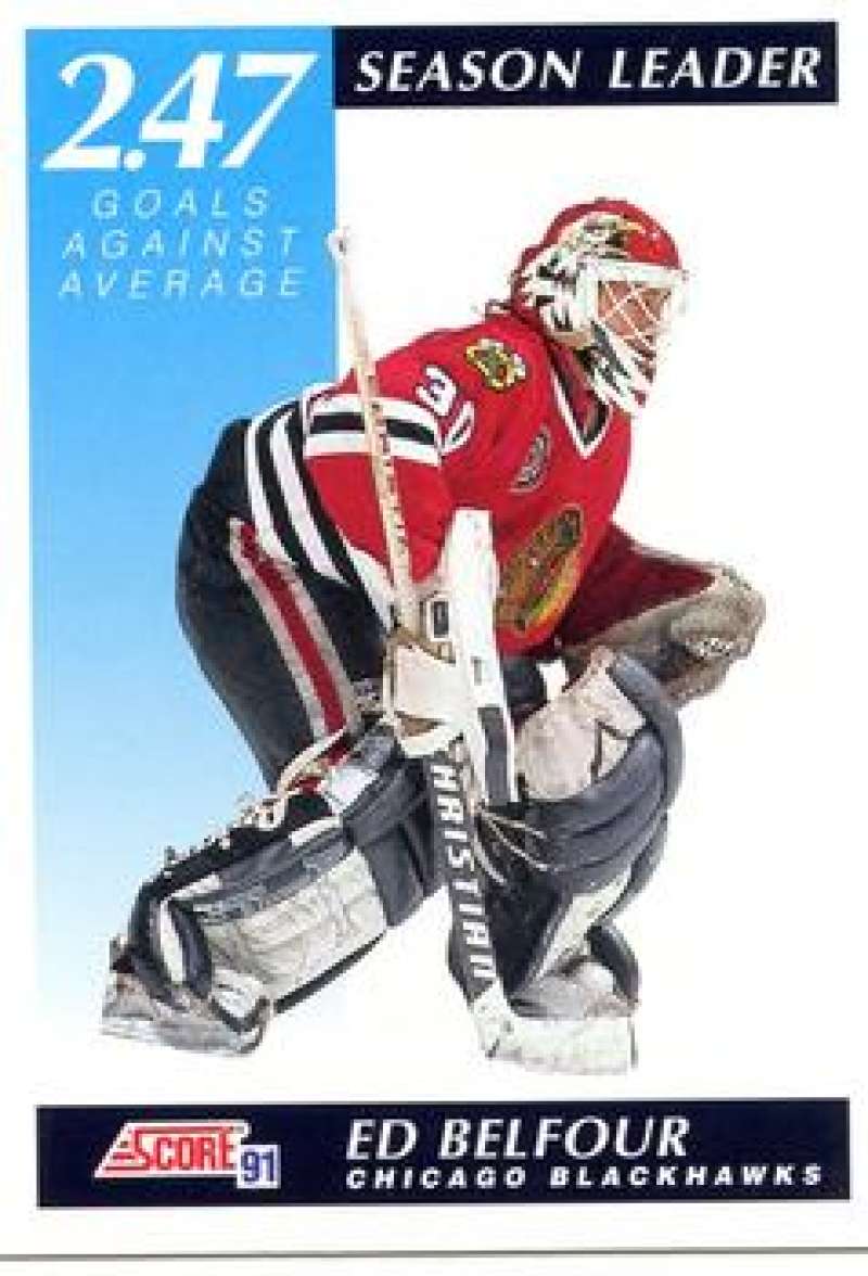 1991-92 Score Canadian Bilingual #301 Ed Belfour LL Chicago Blackhawks Image 1