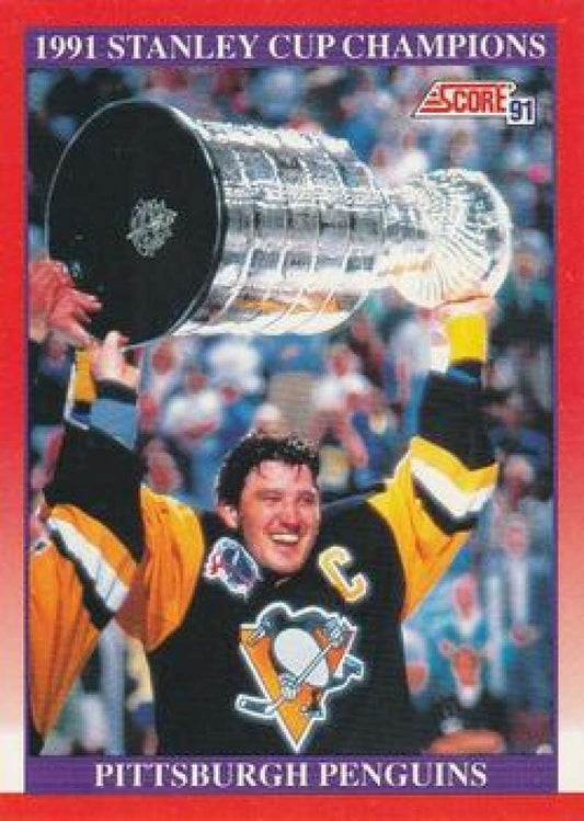 1991-92 Score Canadian Bilingual #315 Stanley Cup Champs Penguins  Image 1