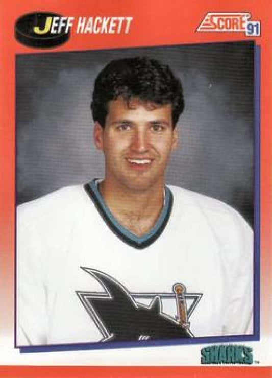 1991-92 Score Canadian Bilingual #326 Jeff Hackett  San Jose Sharks  Image 1