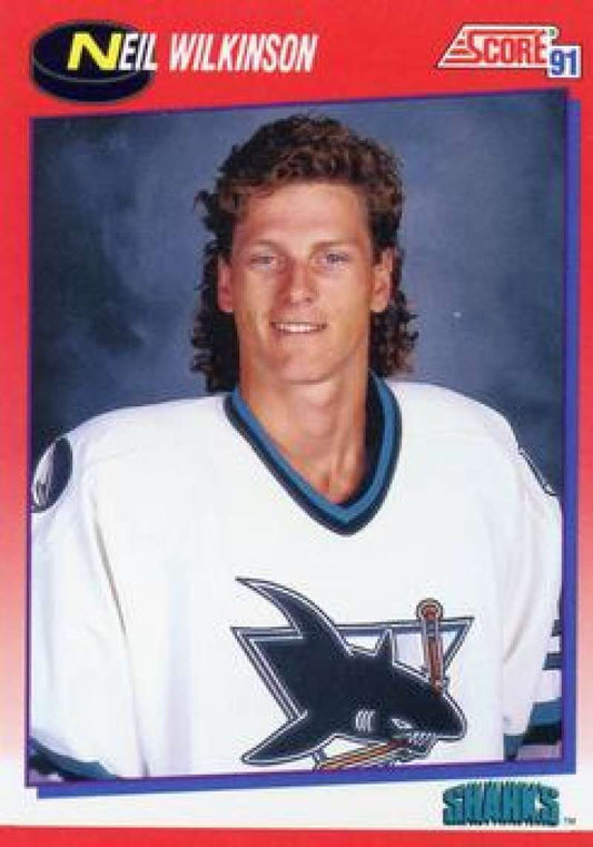 1991-92 Score Canadian Bilingual #328 Neil Wilkinson  San Jose Sharks  Image 1