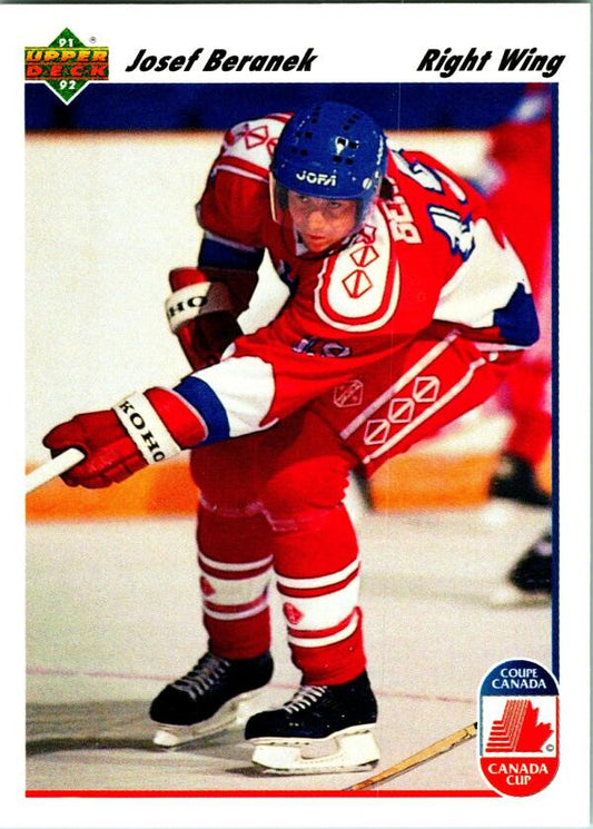 1991-92 Upper Deck #17 Josef Beranek  RC Rookie Edmonton Oilers  Image 1