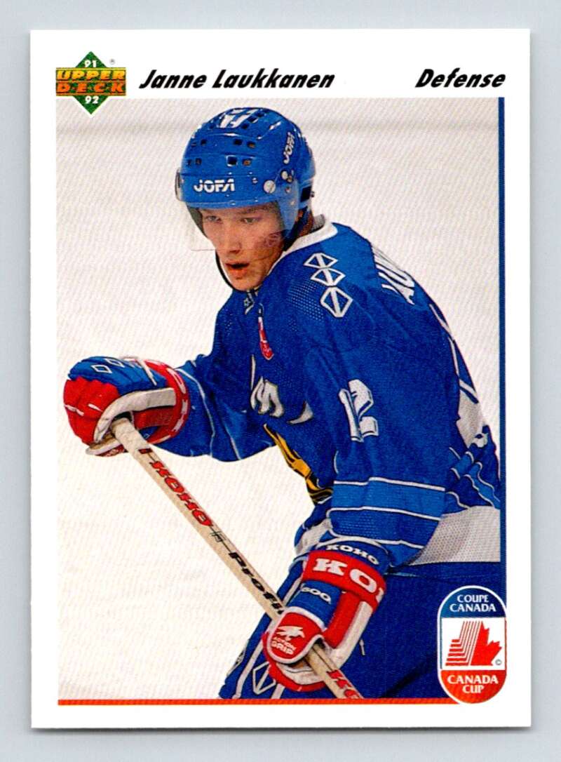 1991-92 Upper Deck #22 Janne Laukkanen RC Rookie Image 1