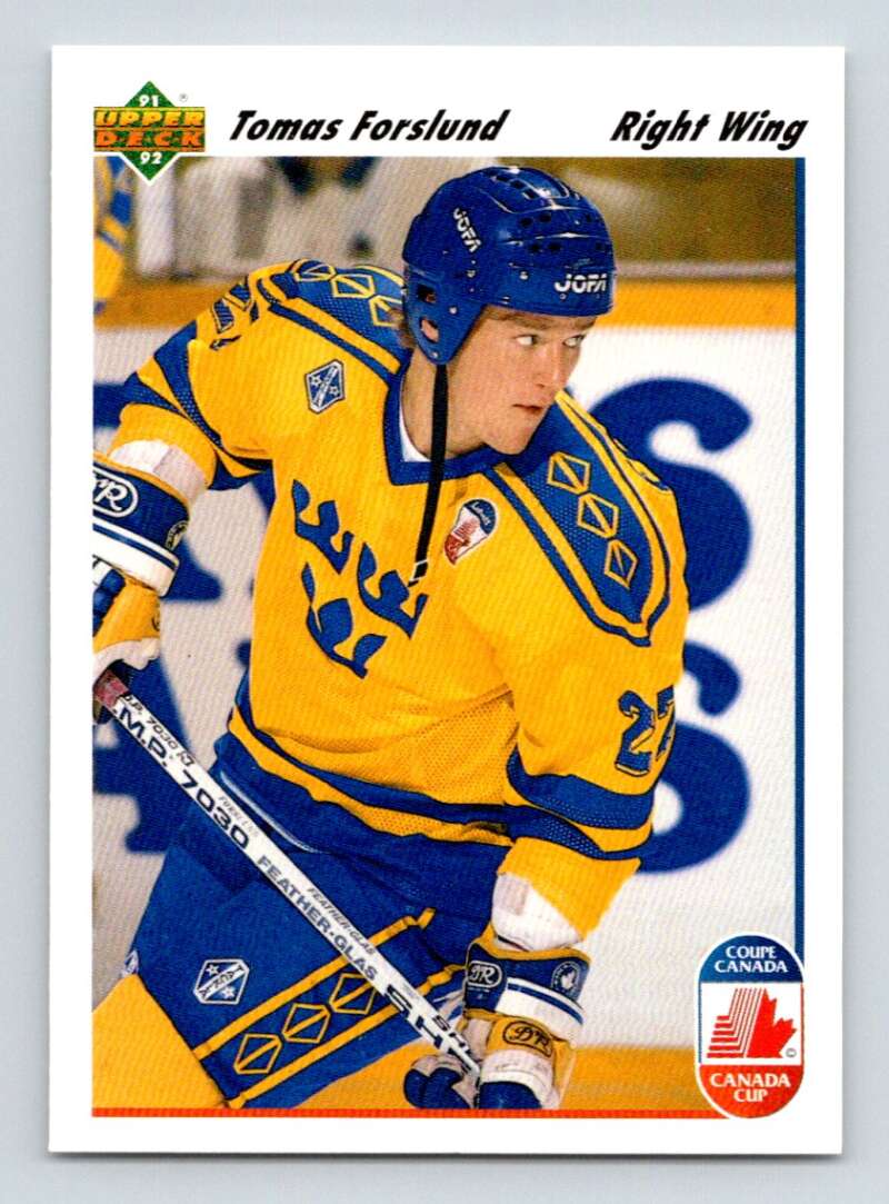 1991-92 Upper Deck #27 Tomas Forslund RC Rookie Calgary Flames Image 1
