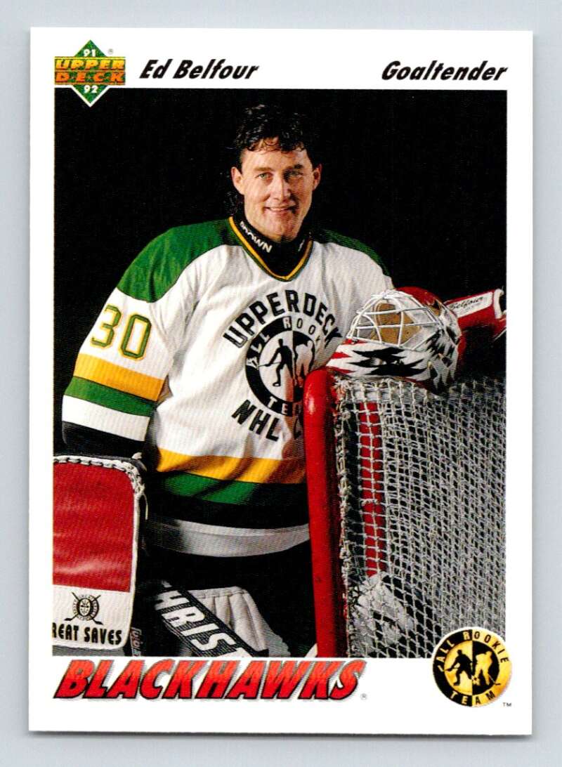 1991-92 Upper Deck #39 Ed Belfour ART Chicago Blackhawks Image 1