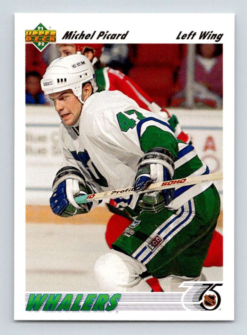1991-92 Upper Deck #48 Michel Picard RC Rookie Hartford Whalers Image 1