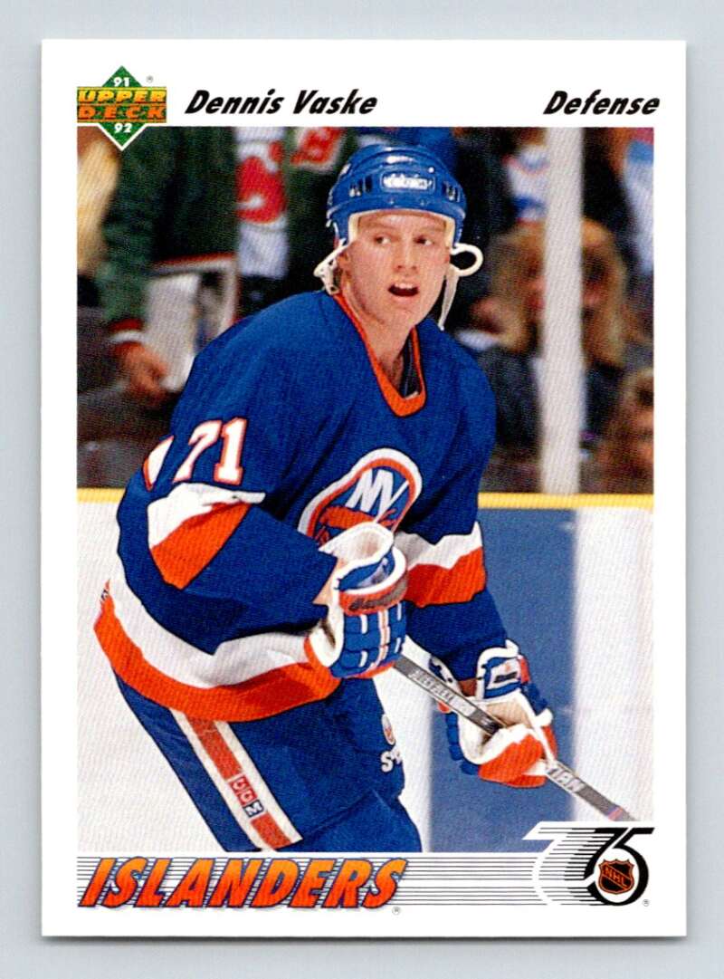 1991-92 Upper Deck #49 Dennis Vaske New York Islanders Image 1