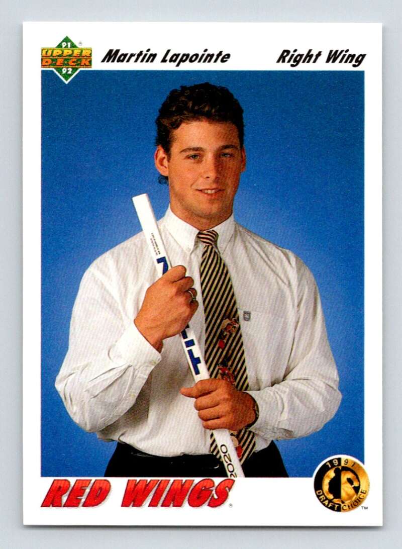 1991-92 Upper Deck #66 Martin Lapointe Detroit Red Wings Image 1