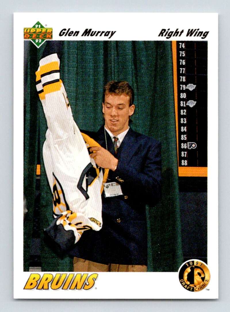 1991-92 Upper Deck #69 Glen Murray RC Rookie Boston Bruins Image 1