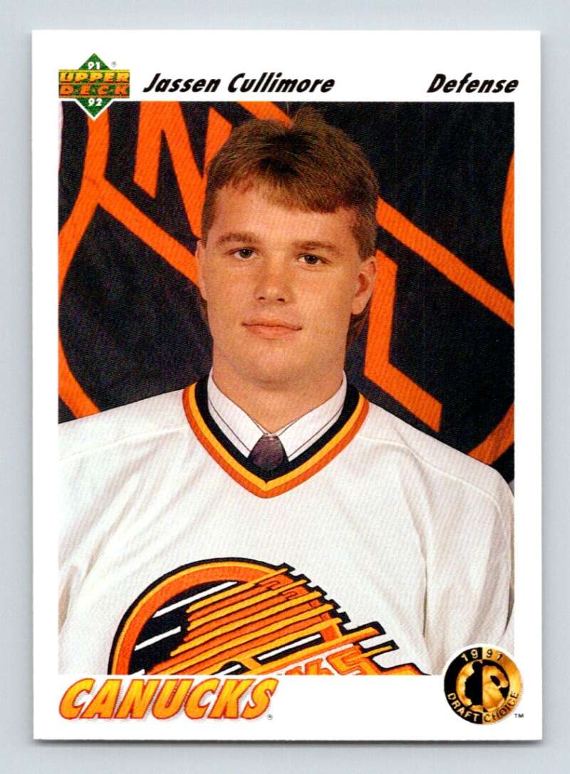1991-92 Upper Deck #72 Jassen Cullimore RC Rookie Image 1
