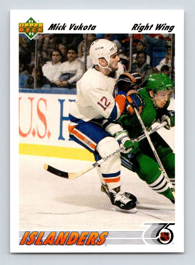 1991-92 Upper Deck #135 Mick Vukota New York Islanders Image 1