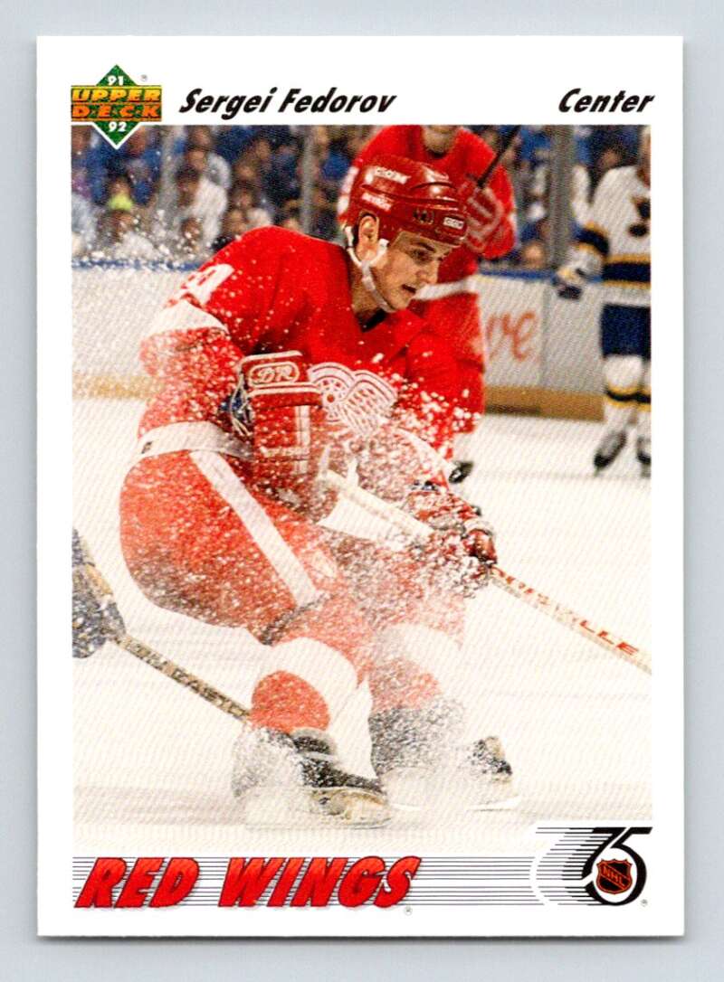 1991-92 Upper Deck #144 Sergei Fedorov Detroit Red Wings Image 1