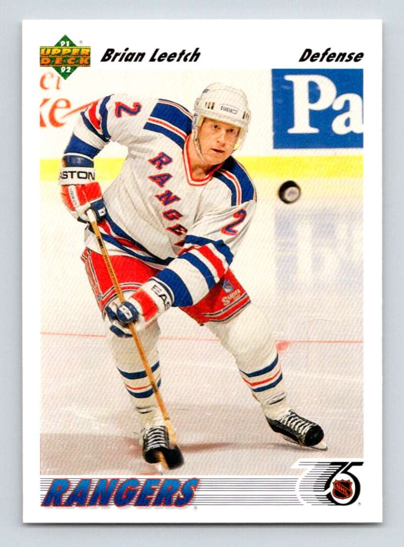 1991-92 Upper Deck #153 Brian Leetch New York Rangers Image 1